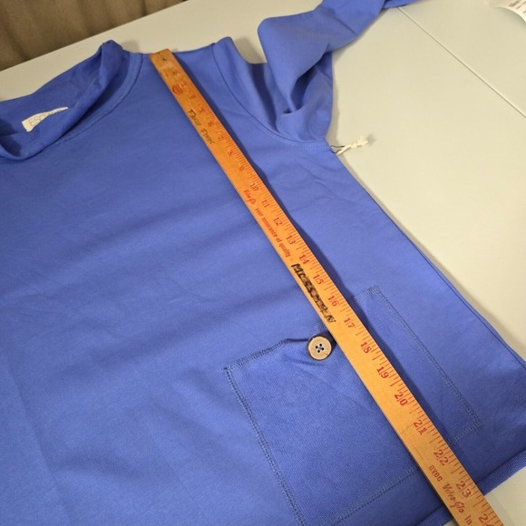 Escape by Habitat Womens Shirt Medium Blue Roll Neck Long Sleeve Terry‎ Pocket - Picture 10 of 12